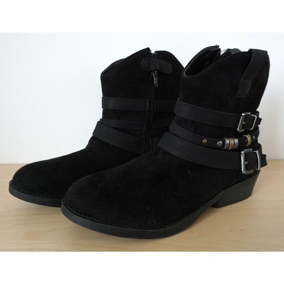 Last Chance! SAM EDELMAN Becka Black Suede Leather Ankle Boots - Picture 4 of 8